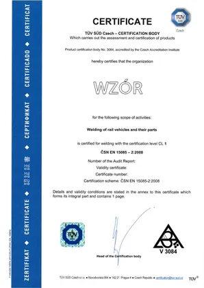 Certyfikat ISO 15085
