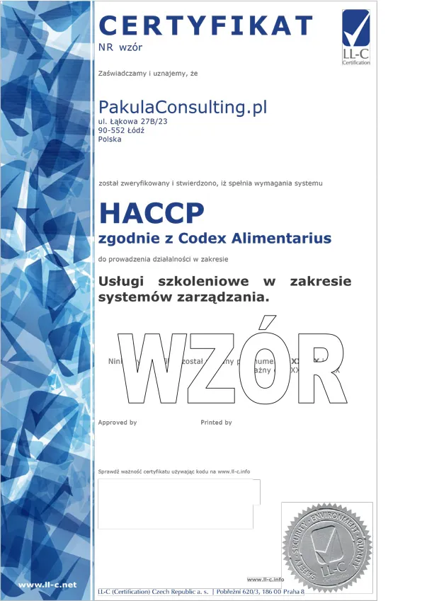 Certyfikacja HACCP