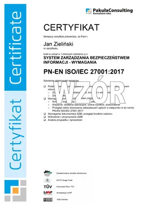 Referencje ISO 27001 Szkolenie
