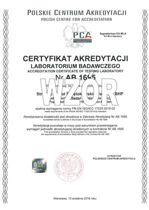 Certyfikat ISO 17025 PCA
