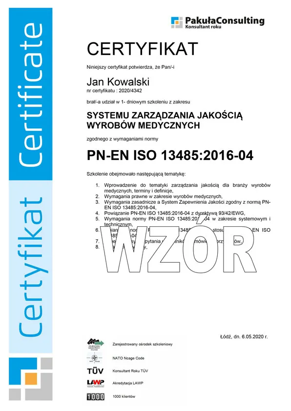 Szkolenie ISO 13485