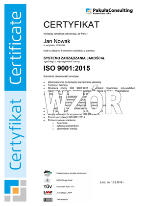 Szkolenie ISO 9001 Podstawy