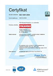 Certyfikat ISO 14001 Franke